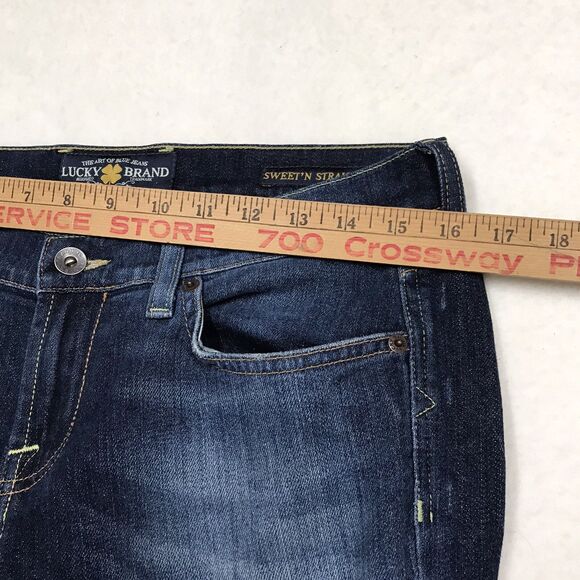 LUCKY Janet Sweet Straight Crop Jean Women 8/29 (36x26) Whisker Denim Blue Ankle - Picture 15 of 16